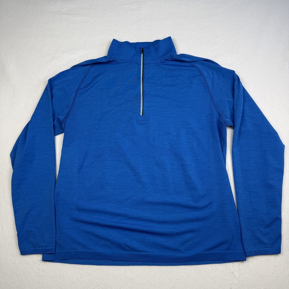 Lululemon Pullover Mens 2XL Blue Quarter Zip Long Sleeve Athletic Running Top